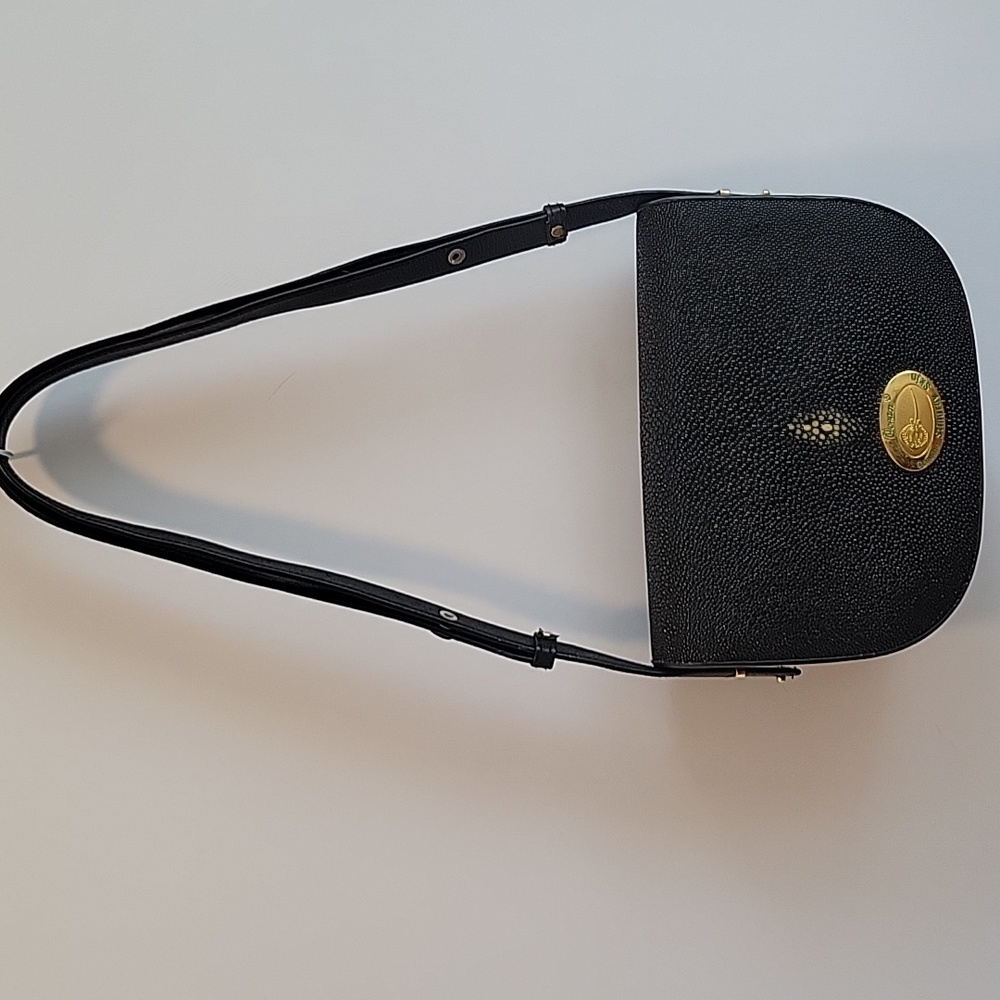 Vintage Ocean Genuine Stingray Skin Shoulder Purse That Extends To Crossbody Bag - Picture 16 of 16